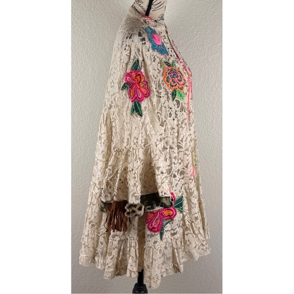 Antica Sartoria by Giacoo Cinque Lace Embroidered Coverup Dress, ONE SIZE - Picture 5 of 12